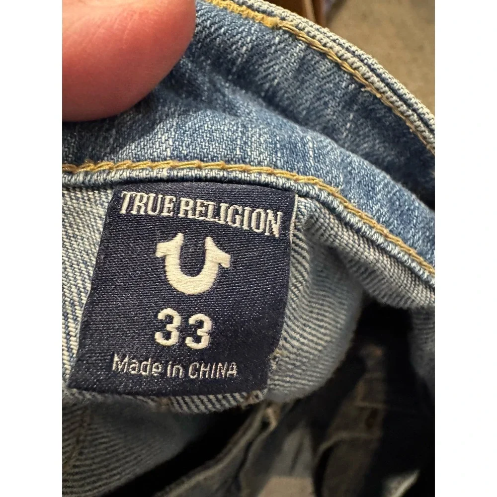 True Religion Mick 33/30 Jeans Slouchy Distressed (E)